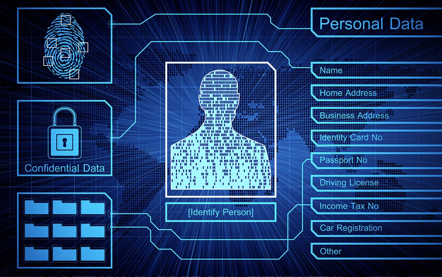 digital card containing fingerprint and personal information