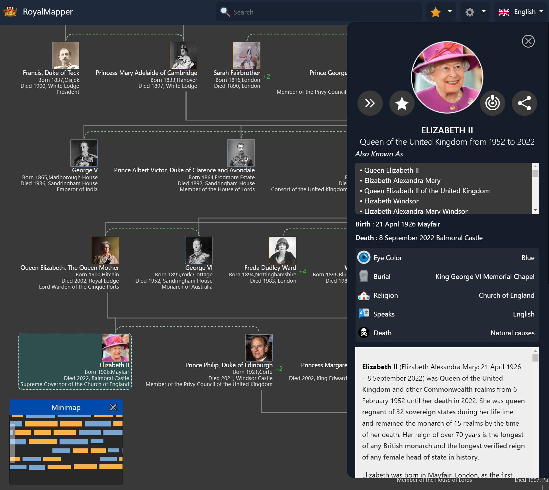 royalmapper interactive family tree