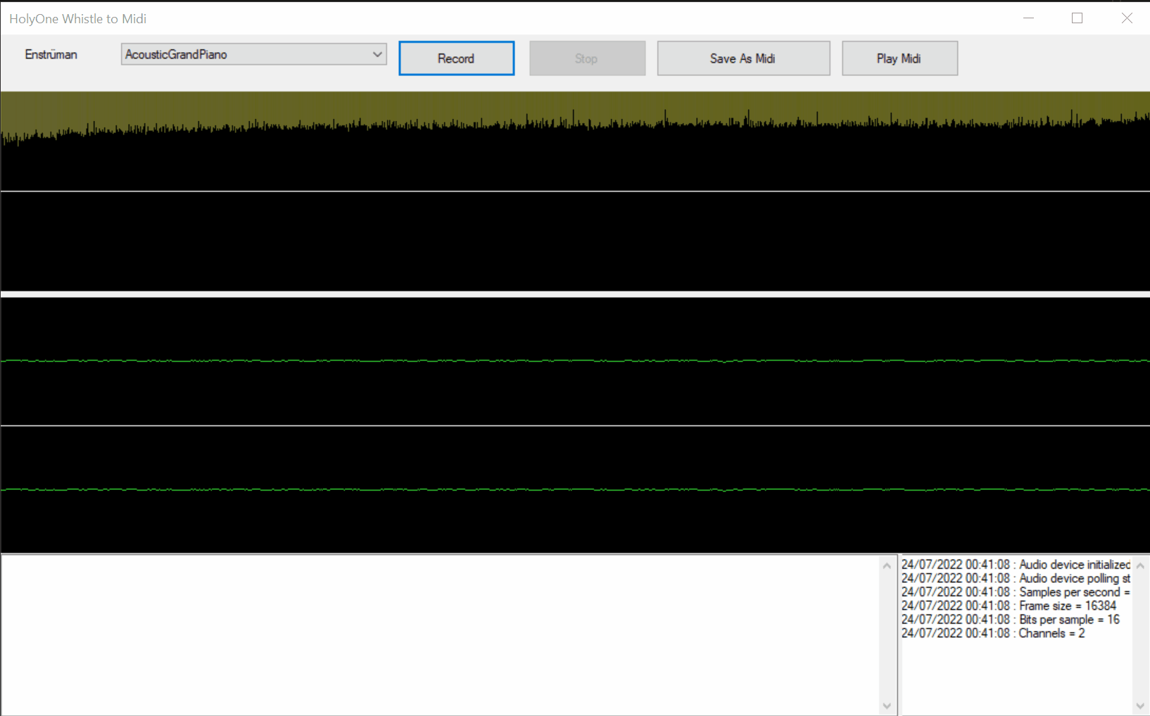 Whistle to midi application